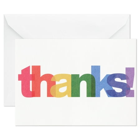 Hallmark Blank Thank-You Notes, Rainbow Thanks, 24 ct.