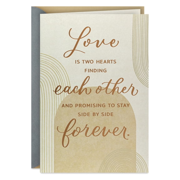 Hallmark Blank Wedding, Bridal Shower or Anniversary Card (Two Hearts Finding Each Other)