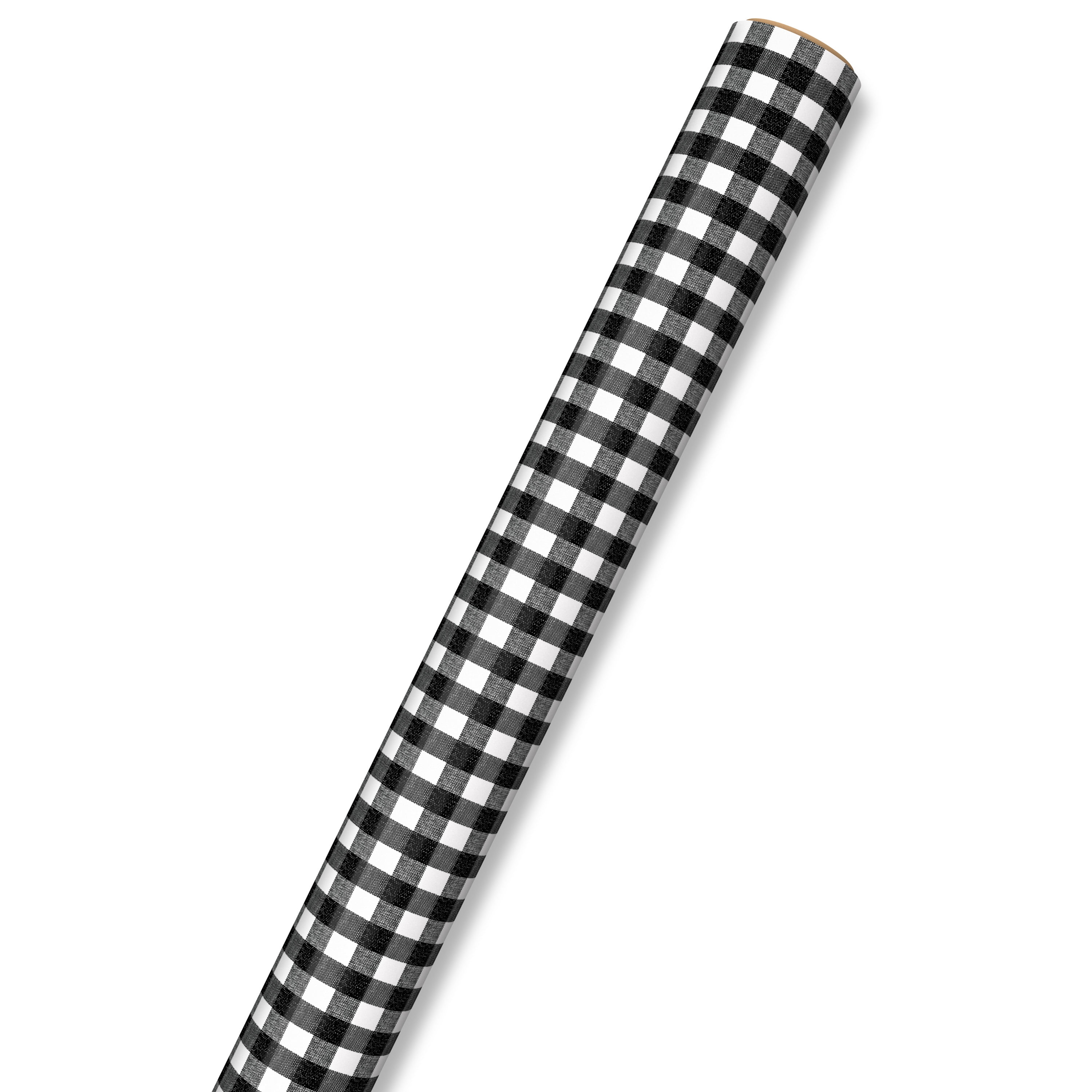 Hallmark Bulk Holiday Wrapping Paper (Black and White Buffalo Check