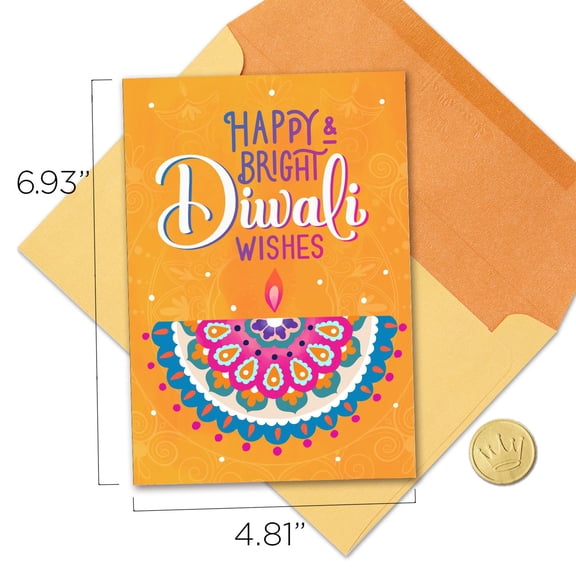 Hallmark Business Bulk 25 Pack Diwali Card for Employees, Customers (Happy and Bright), 5x7 Cards, Message Inside, Envelopes Included