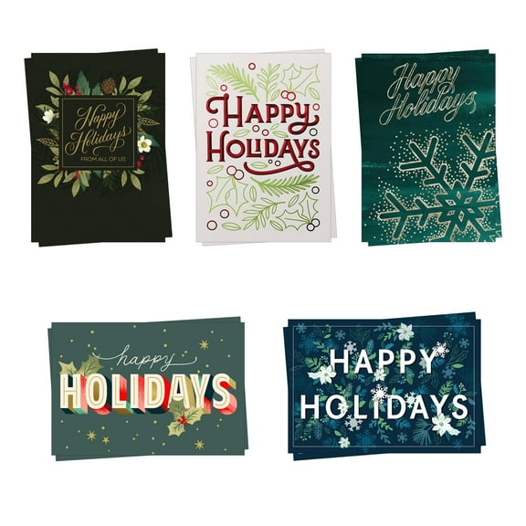 Hallmark Business Bulk Assorted Happy Holidays Cards (Executive Collection), 10 ct.