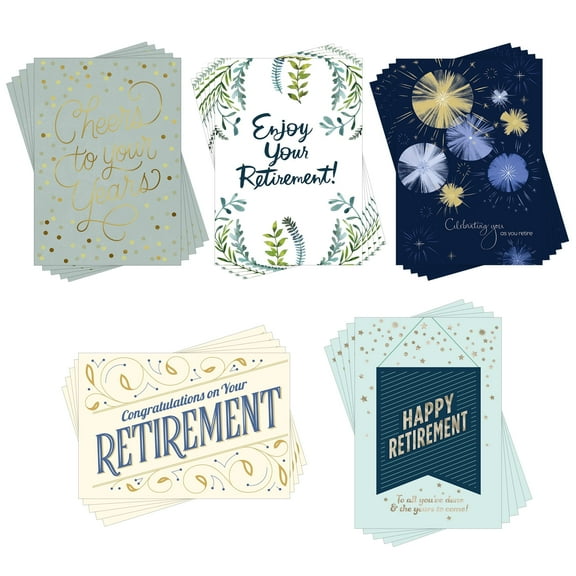 Hallmark Business Bulk Assorted Retirement Cards (Premium Foil), 25 ct.