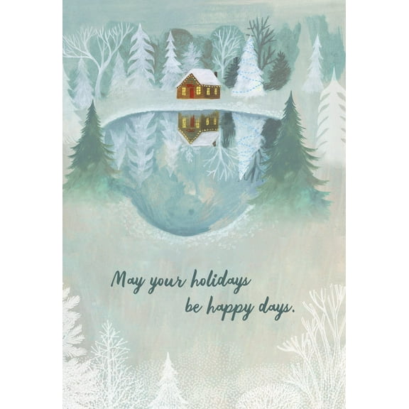 Hallmark Business Bulk Happy Holidays Appreciation Cards (Cabin Pond), 25 Pack