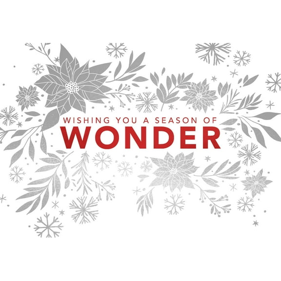 Hallmark Business Bulk Happy Holidays Appreciation Cards (Silver Botanicals), 25 Pack