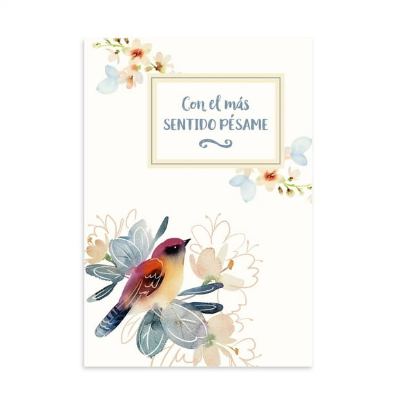 Hallmark Business Bulk Spanish Sympathy Cards (Flowers and Bird), 25 ct.