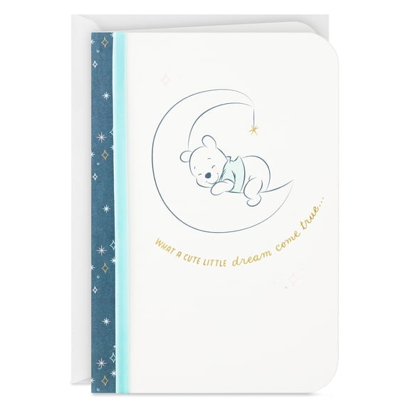 Hallmark Disney Winnie the Pooh New Baby Card (Cute Little Dream Come True)