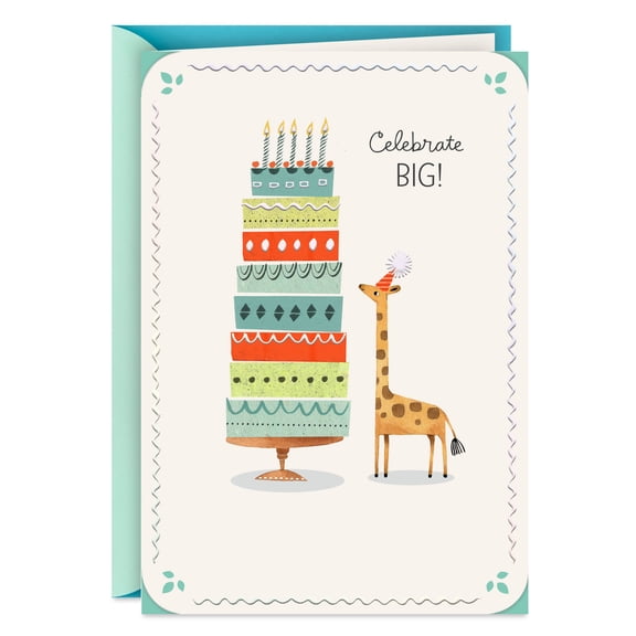 Hallmark Birthday Card (Celebrate Big Giraffe With Cake)