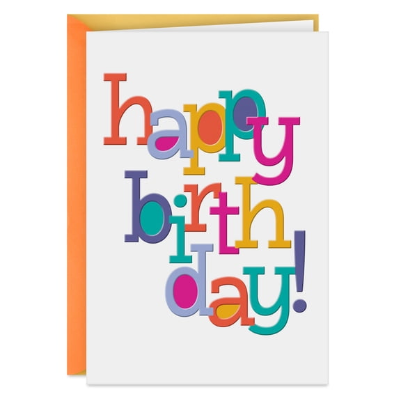 Hallmark Birthday Card (Big Bright Wishes Lettering)