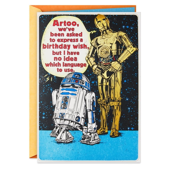 Hallmark Star Wars Funny Musical Birthday Card (R2-D2 and C-3PO Droid Tune)