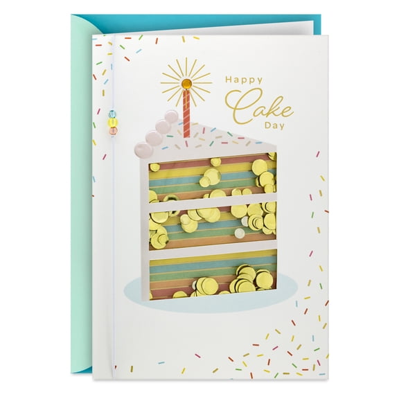 Hallmark Birthday Card (Happy Cake Day Confetti Shaker)