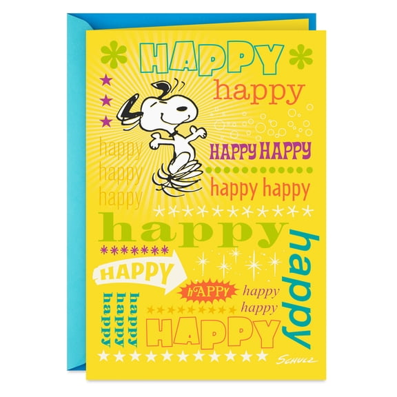 Hallmark Peanuts Birthday Card (Snoopy Happy Dance)