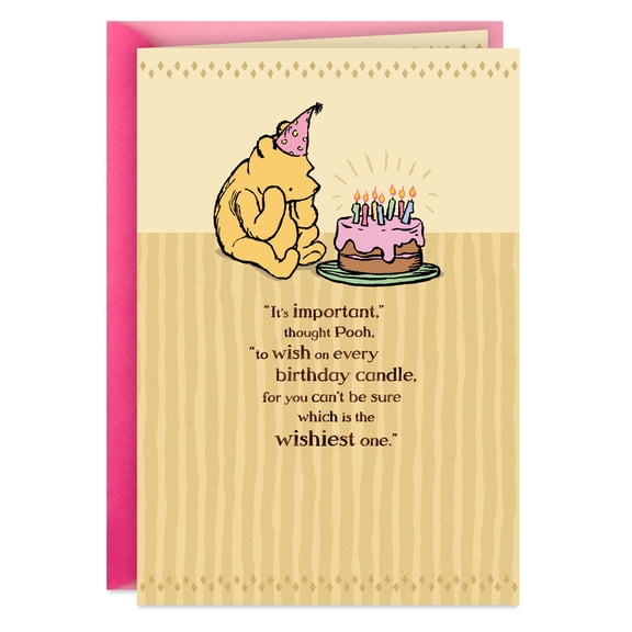 Hallmark Disney Winnie the Pooh Birthday Card (Hope Your Wishes Come True)