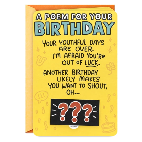 Hallmark Funny Lift-the-Flap Birthday Card (A Poem for Your Birthday)
