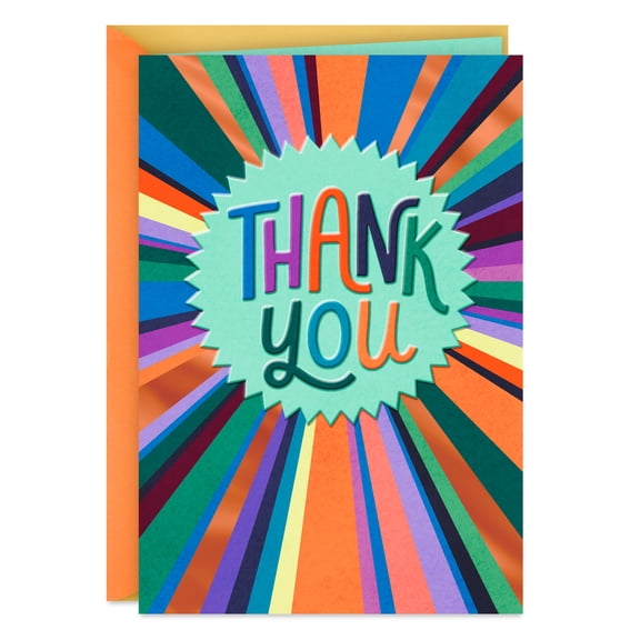 Hallmark Blank Thank You Card (Colorful Sun Rays)