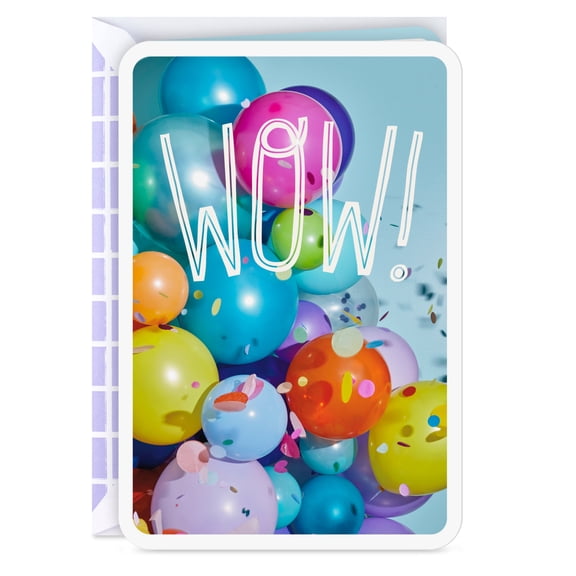 Hallmark Just Because Congratulations Card (Balloons and Confetti)