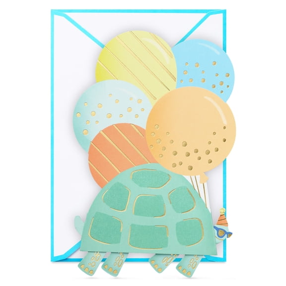 Hallmark Paper Craft Birthday Card (Turtle and Balloons Your Day to Shell-ebrate)