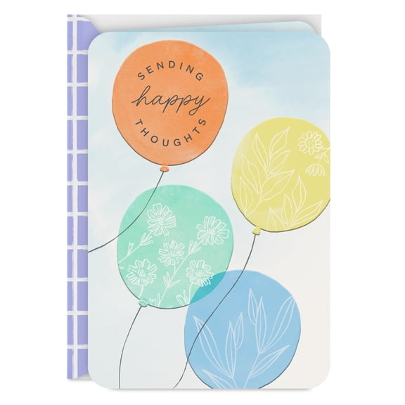 Hallmark Just Because Card for Birthdays, Get Well, Thinking of You (Sending Happy Thoughts)