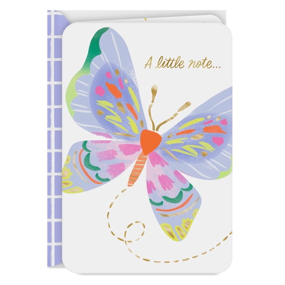 Hallmark Just Because Thinking of You Card (Butterfly A Little Note)