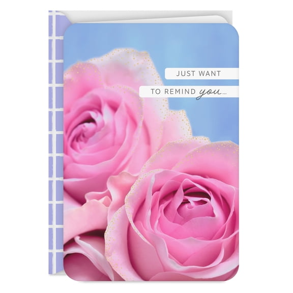 Hallmark Just Because Love Card (Pink Roses)