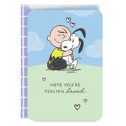 Hallmark Just Because Peanuts Love Card Charlie Brown and Snoopy Hugging