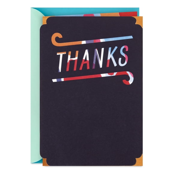 Hallmark Blank Thank You Card (Abstract Print Lettering)