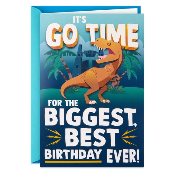 Hallmark Jurassic World Pop-Up with Sound Birthday Card for Kids (It's Go Time, Dinosaur)