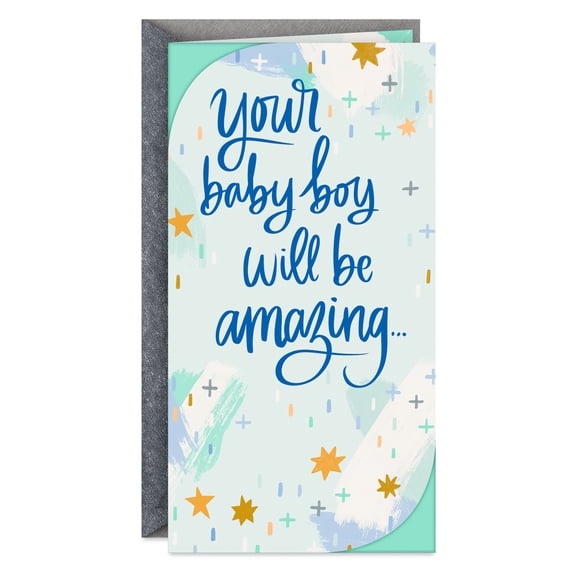 Hallmark New Baby Boy Card (He's So Lucky to Have You)