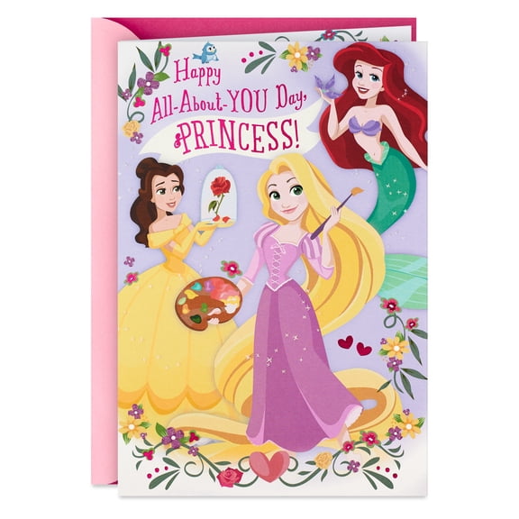 Hallmark Disney Princess Birthday Card with Door Hanger (Happy All About You Day)