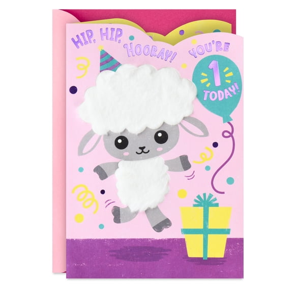 Hallmark First Birthday Card for Girls, Boys (A Whole Year of Dreams Come True)