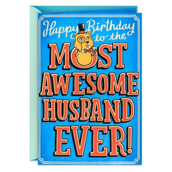 Hallmark Funny Birthday Card for Husband With Fold-Out Certificate (Awesome Award)