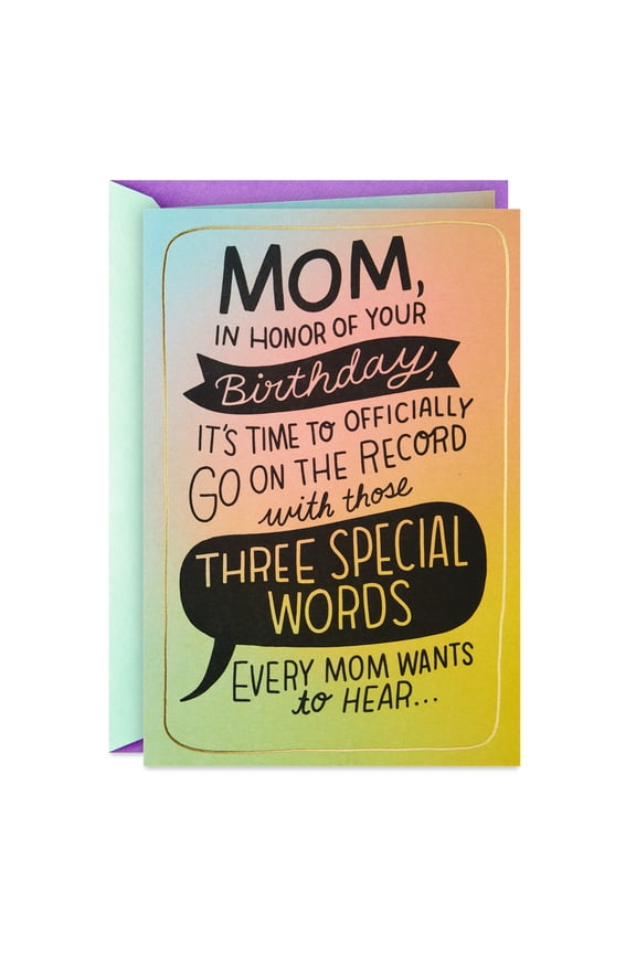 Funny Birthday Card for Mom (Mom Was Right Certificate)