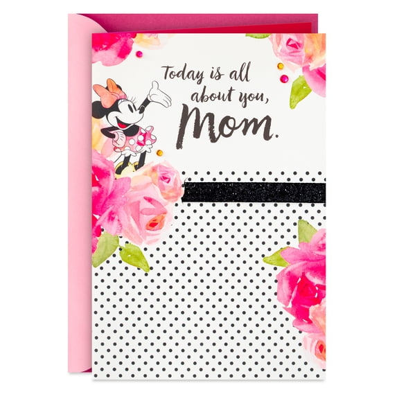 Hallmark Disney Minnie Mouse Birthday Card for Mom (Today Is All About You)