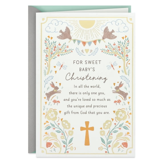 DaySpring Religious Christening Card for Baby (Faith, Hope and Love)
