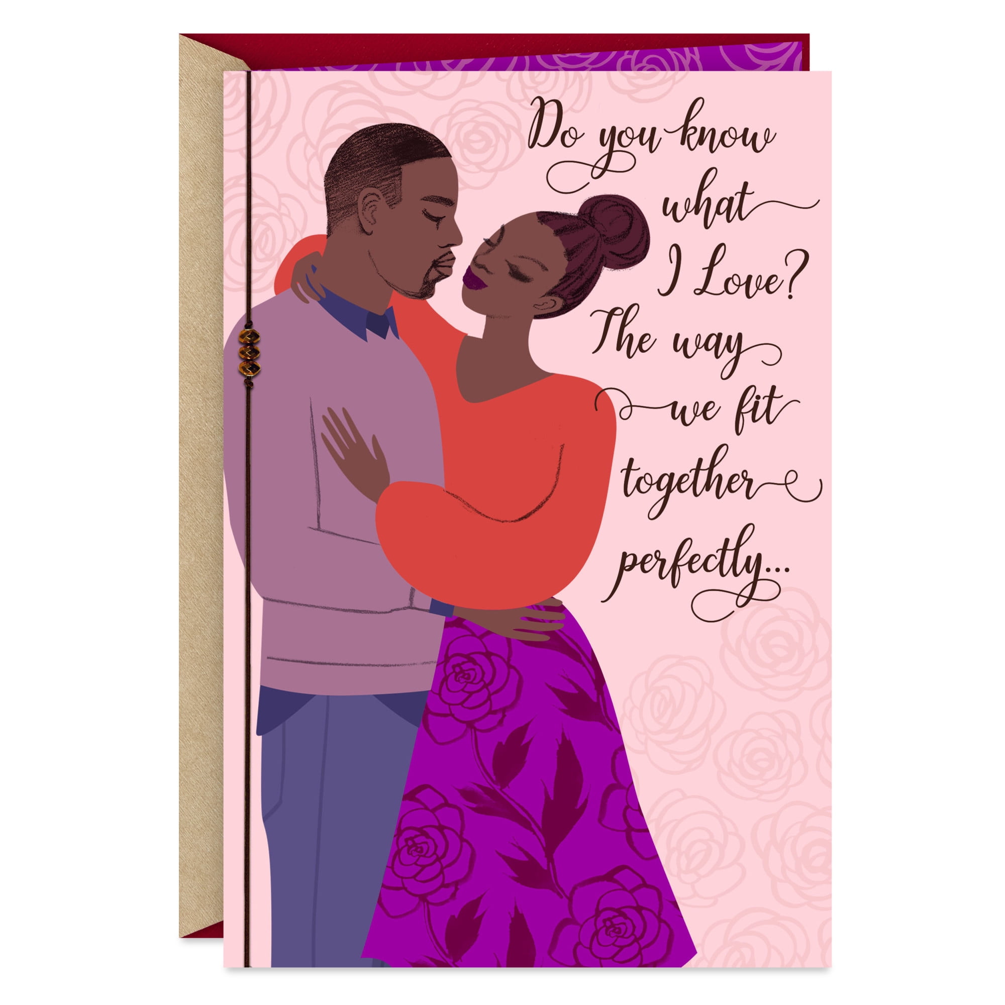 Hallmark Mahogany Love Anniversary Card – Strawberries & Cream Design, Glitter & Gems, With Envelope - View #5