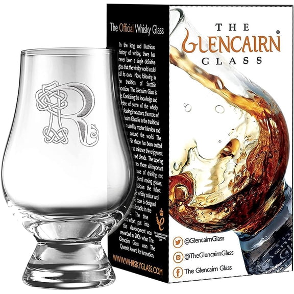 GLENCAIRN CELTIC R ENGRAVED WHISKY GLASS IN GIFT CARTON