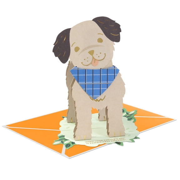 Hallmark Pop-Up Paper Craft Father's Day Card (Pawsitively Amazing Puppy Dog)