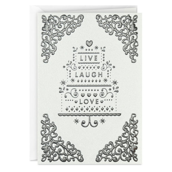 Hallmark Signature Wedding Card (Live Laugh Love)