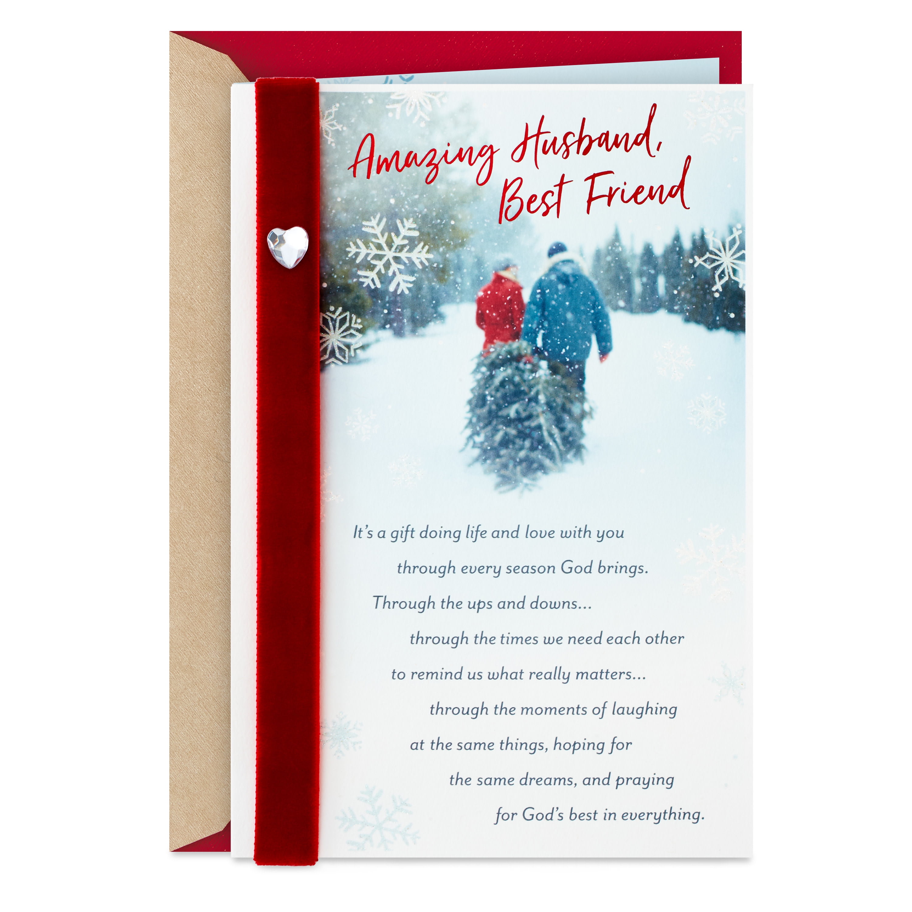 DaySpring Romantic Religious Christmas Greeting Card (Amazing Husband, Best Friend)
