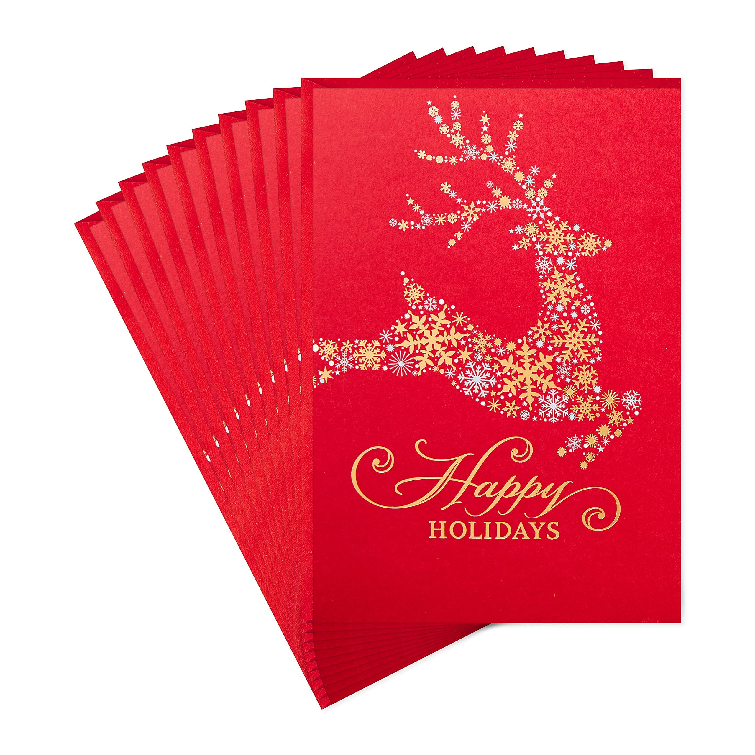 Hallmark Christmas Cards, Snowflake Reindeer (10 Cards with Envelopes) SF1