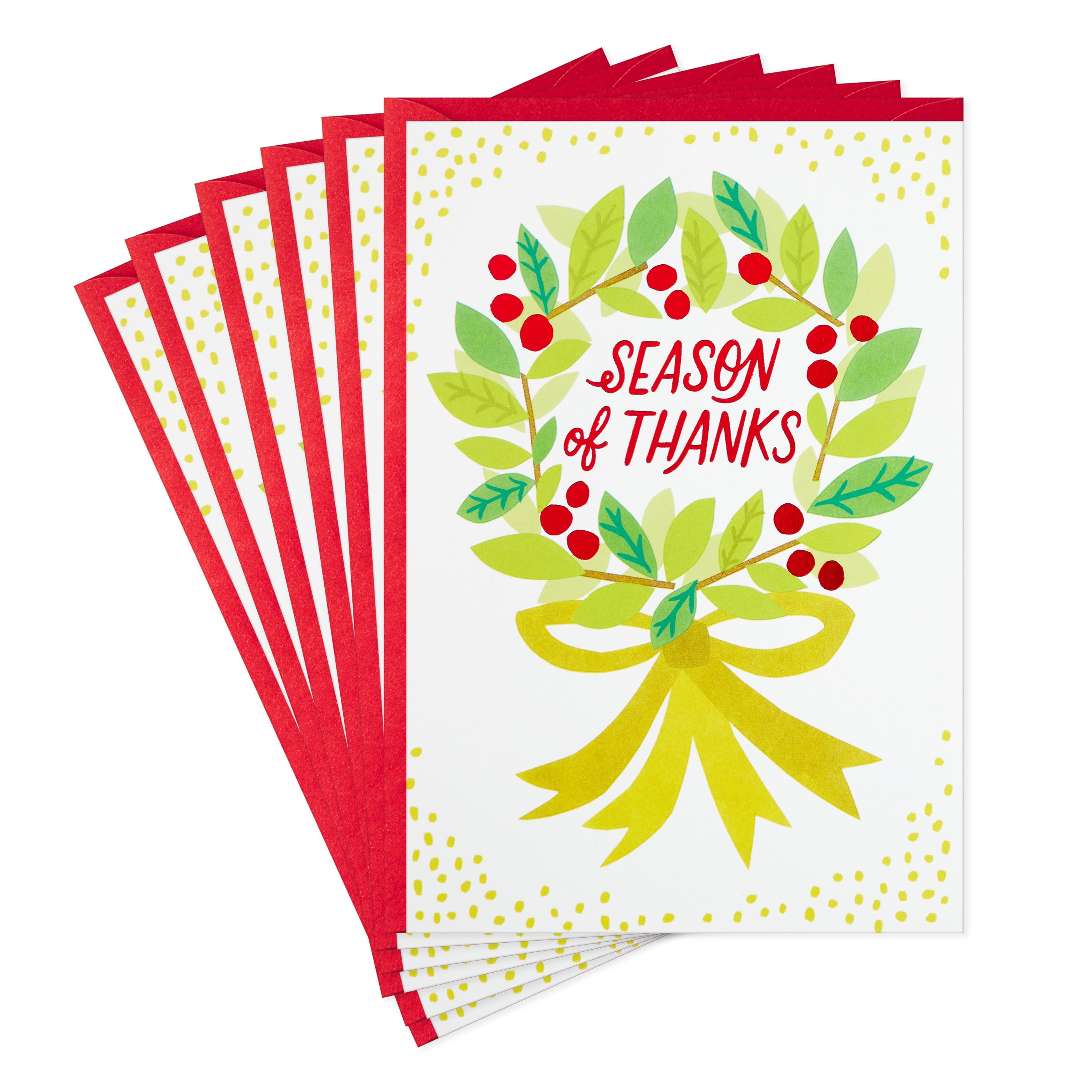 Hallmark Christmas Cards, Thanks to You (6 Holiday Cards with Envelopes