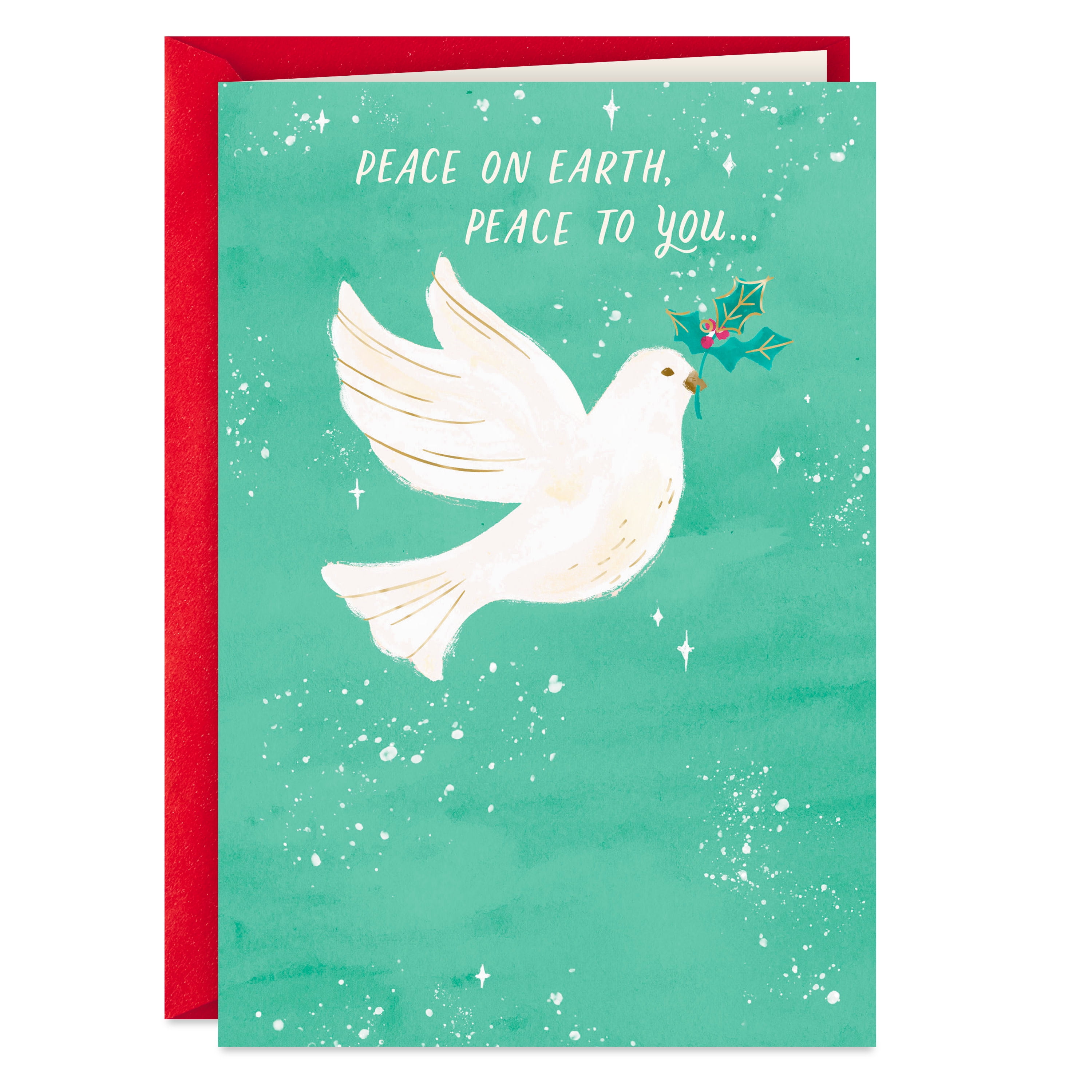 Hallmark Christmas Greeting Card (Peace on Earth Dove With Holly)