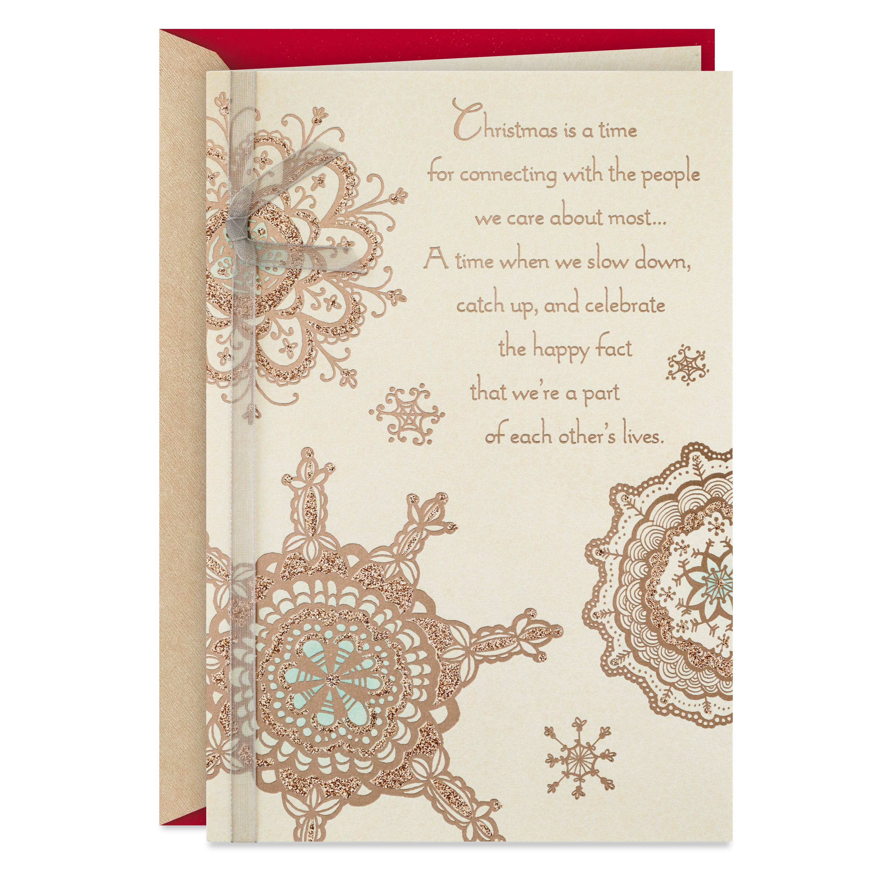 Hallmark Christmas Greeting Card (Thinking of You Sparkly Snowflakes