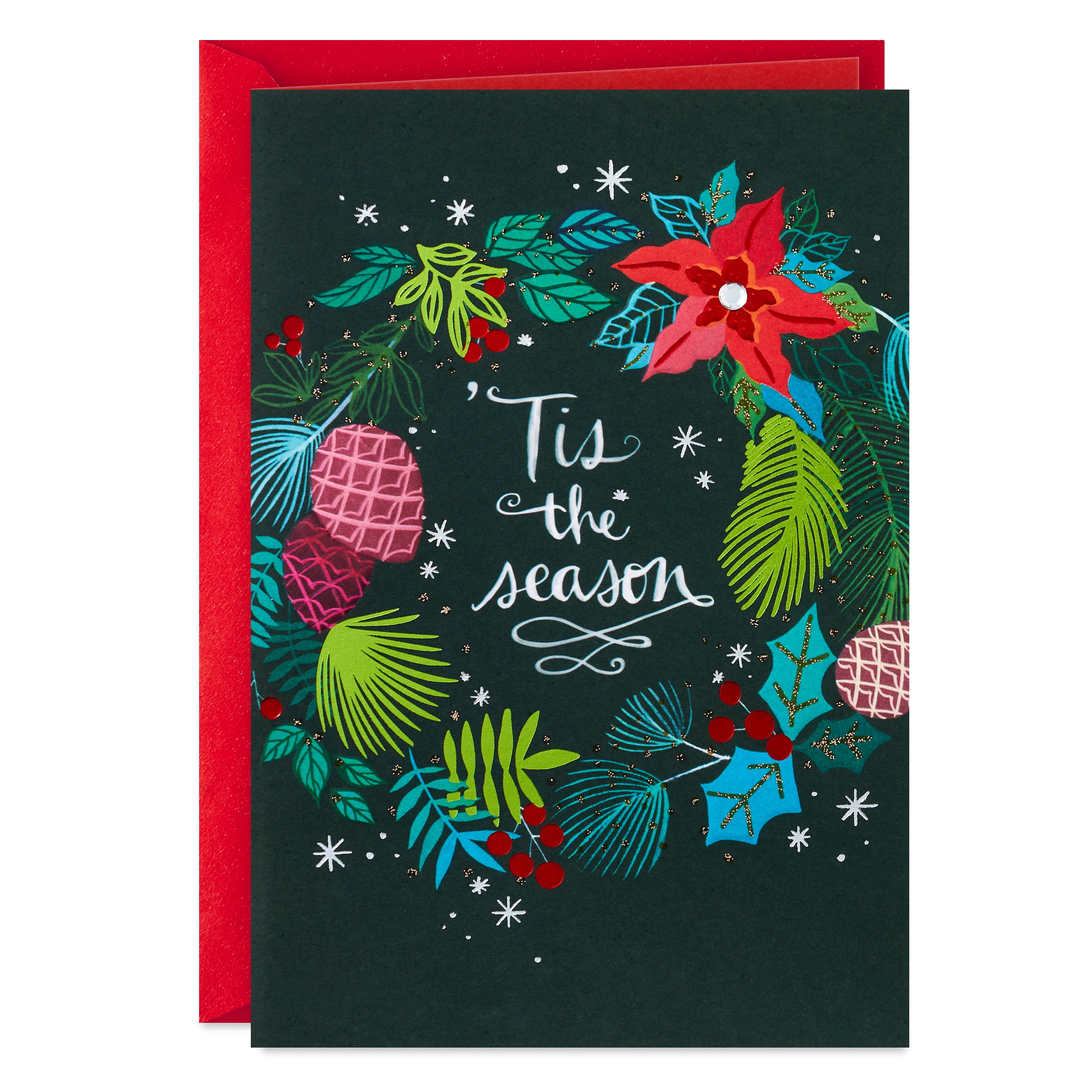 Hallmark Christmas Greeting Card ('Tis the Season Festive Wreath