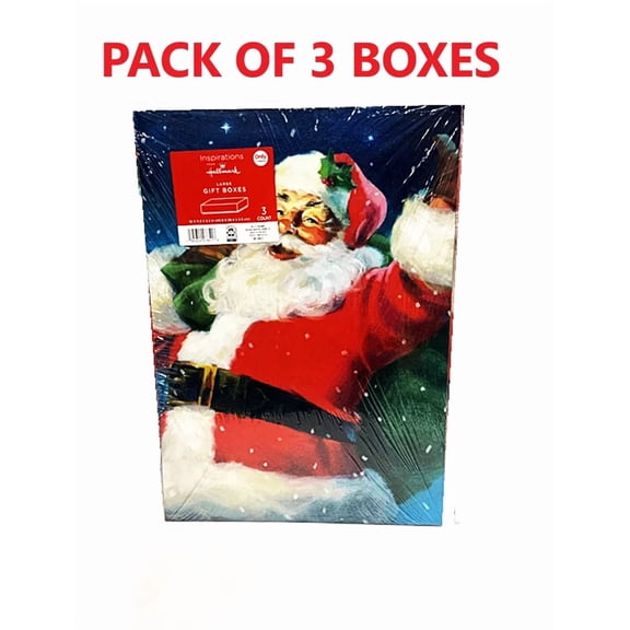 Hallmark Christmas Large Gift Box 16X 11.2 X 2.2 (1 Packs Of 3 Total 3 Boxes)