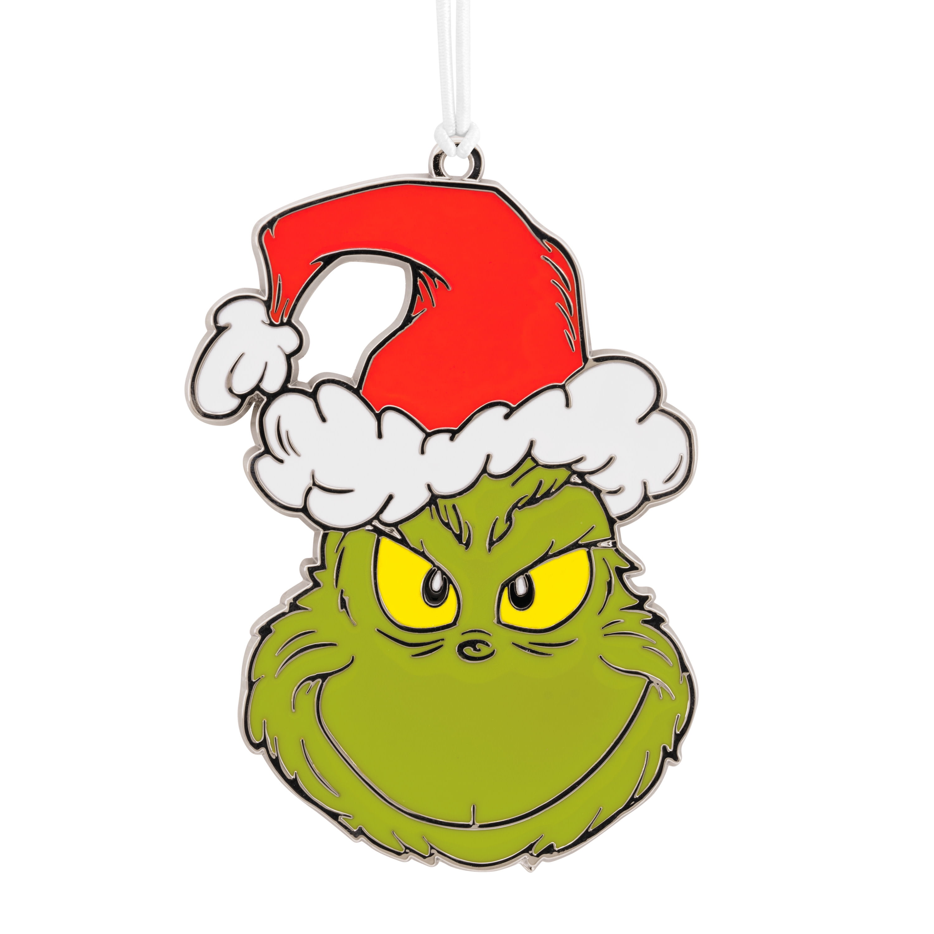 Hallmark Dr. Seuss's How the Grinch Stole Christmas! Grinch in Santa Hat Christmas Ornament, Metal