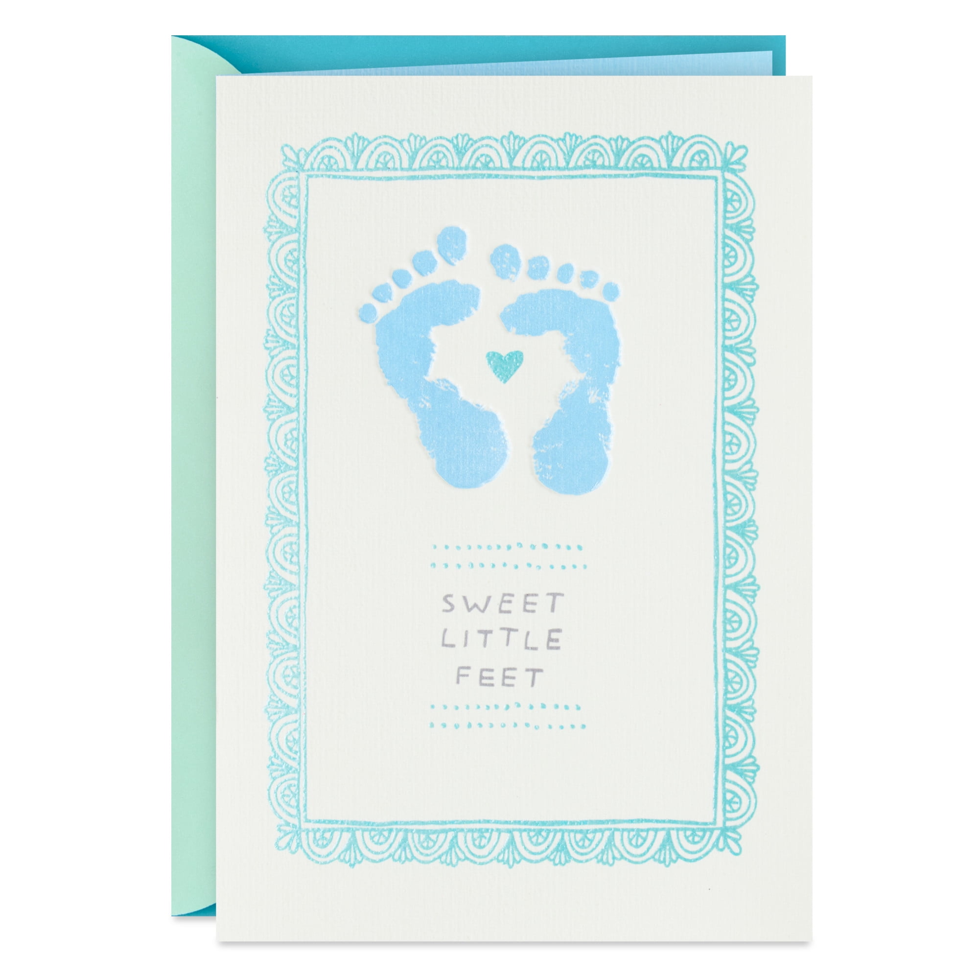 Hallmark New Baby Card for Boy (Sweet Little Feet)