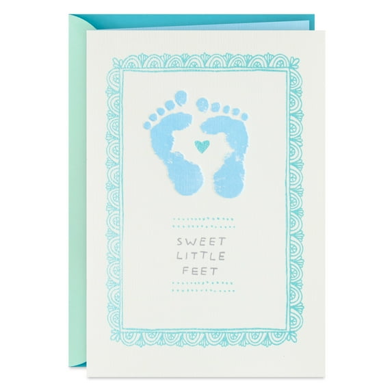 Hallmark New Baby Card for Boy (Sweet Little Feet)