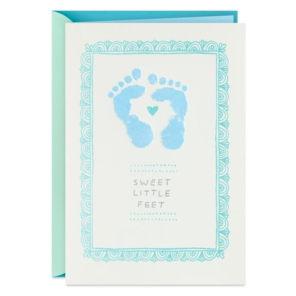 Hallmark New Baby Card for Boy (Sweet Little Feet)