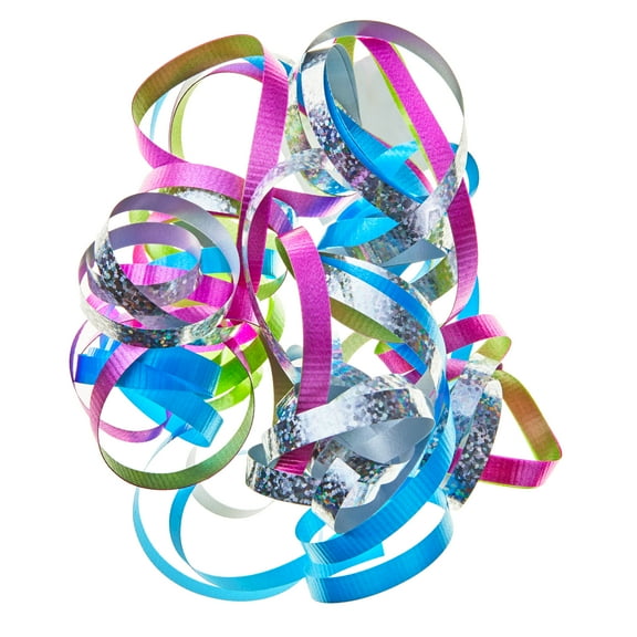 Hallmark Curly Ribbon Gift Bow (Blue/Green/Hot Pink/Holographic)