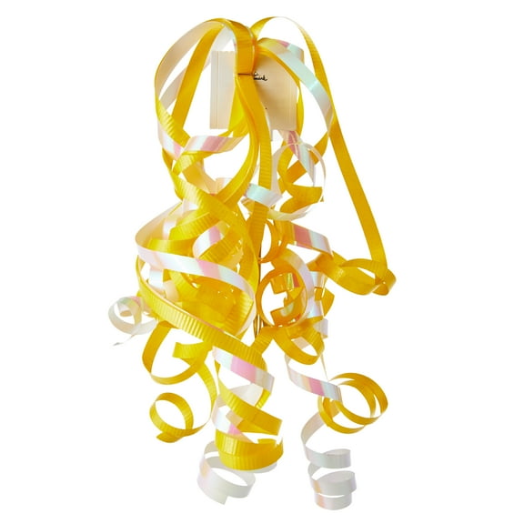Hallmark Curly Ribbon Gift Bow (Yellow and White Pearlescent)